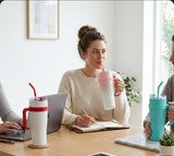 1200ml Stainless Steel Insulated Tumbler with Handle & Straw
