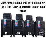 JAZZ POWER PP (Rubber) Suitcase – Double Zip (Anti-Theft) with Beauty Case.