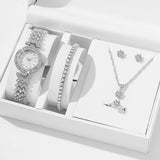 Diamond Luxury Jewelry Gift Set – Watch & Accessories for Ladies.