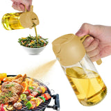 2-in-1 600ml Oil Jar – Oil Sprayer & Dispenser for Kitchen