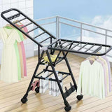 Foldable Heavy-Duty Clothes Drying Rack with Wheels – Large Indoor & Outdoor Laundry Rack
