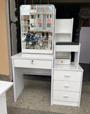 White Dressing Table with Sliding Mirror – Elegant & Practical