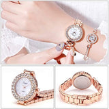 Diamond Luxury Jewelry Gift Set – Watch & Accessories for Ladies.