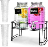 2-in-1 Glass Juice Dispenser – 8L Total Capacity (4L Each)