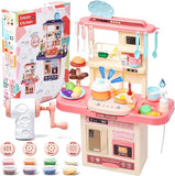 56-Piece Mini Kitchen Set Toy – Pink Pretend Play Set