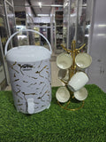 7PCS Marble Breakfast Set – Marble Tea Urn & Matching Mugs