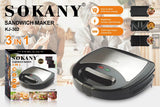 Sokany 3-in-1 Sandwich Maker – Model KJ-507.