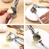 Stainless Steel Garlic Crusher – Kitchen Handheld Press