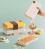 Household Silicone Ice Cube Maker – Press & Pour Ice Tray with Lid.