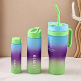 3-in-1 Tan Bei Bear Water Bottle & Cup Set – 2L, 900ml & 300ml Cute Bear Design