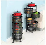 Round Plastic Fruit Rack – Kitchen Counter Organizer