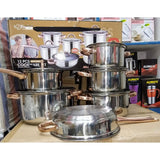 Yimeitai Stainless Steel Cookware Set – 12 Pieces