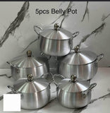 5PCS Belly Pot Set with Lids – Premium Cookware Collection