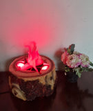 Electric Wooden Tree Stump Fireplace Decor – Rustic Decorative Display Piece for Home