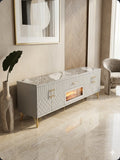 6ft TV Stand with Electric Fireplace – Modern Entertainment Unit