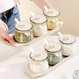 3PCS Glass Canister Seasoning Set – Premium Borosilicate Glass Spice Storage
