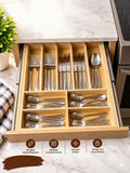 2-in-1 Wooden Cutlery Organizer