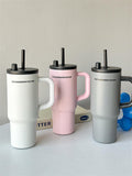 710ml Stainless Steel Vacuum Insulated Tumbler – Leak-Proof Travel Cup with Lid & Reusable Straw