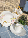 12-Piece Floral Dinner Set – Plates & Cups Collection