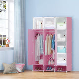 3 Column Large Capacity Portable Plastic Wardrobe .