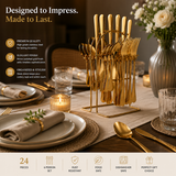 24PCS Stainless Steel Cutlery Set – Elegant Dining Essentials