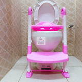 Kids Training Toilet Seat Trainer with Soft PVC Cushion – Pink