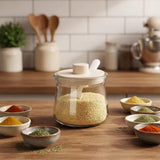 3PCS Glass Canister Seasoning Set – Premium Borosilicate Glass Spice Storage