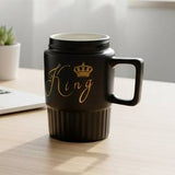 King & Queen Ceramic Mug Set – Elegant Couple Coffee & Tea Mugs for Home or Gifting
