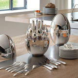 24PCS Executive Egg-Shaped Cutlery Set – Silver