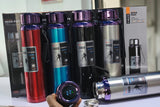 1000ml Top Sport Vacuum Flask with Temperature Display & Strainer – Insulated Travel Water Bottle.