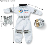 Kids Astronaut Costume 3–12 Years – Space Suit Cosplay Set with Cap, Gloves & Name Tag