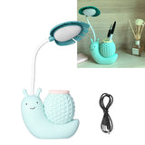Cartoon Snail LED Kids Reading Lamp – USB Rechargeable Night Light