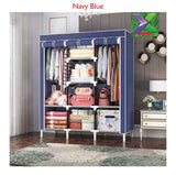 Three-Column Metallic Portable Wardrobe – 130×45×160 cm