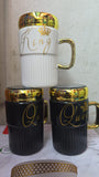 King & Queen Ceramic Mug Set – Elegant Couple Coffee & Tea Mugs for Home or Gifting