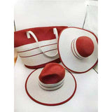 CHIC STRAW WOVEN BEACH BAG & HAT SET