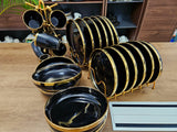 Black Gold Line Deep Dinner Set – 24 Pieces