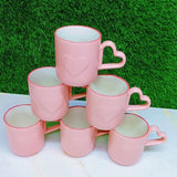 6PC HEART-HAND CERAMIC MUG SET – 350ML UNIQUE COFFEE & TEA CUPS