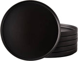 6 pcs 10-Inch Black Ceramic Plates – Elegant & Durable.