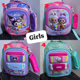 2-in-1 Cartoon-Themed School Backpack Set