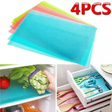 4-Piece PVC Fridge Mats – Refrigerator Shelf Liners