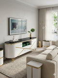 5.5ft TV Stand – Modern Entertainment Unit With Round Edges
