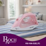 Roch Steam Iron Box – Non-Stick Soleplate, Steam & Dry Ironing with Adjustable Temperature