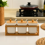 3-Piece Ceramic Canister Set – White Kitchen Storage Jars