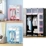3 Column Large Capacity Portable Plastic Wardrobe .