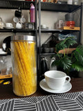2.1L Ribbed Glass Storage Jar – Elegant Pantry Storage Container