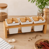 3-Piece Ceramic Canister Set – White Kitchen Storage Jars