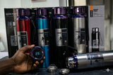 1000ml Top Sport Vacuum Flask with Temperature Display & Strainer – Insulated Travel Water Bottle.