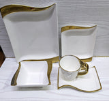 30-Piece Wavy Gold Dinner Set – Elegant Tableware Collection