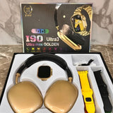 i70 Pro Max Golden Smart Watch – Ultra 7 Strap + FREE Headphones.