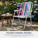Folding Camping & Picnic Chair with Canopy Strips – Portable Outdoor Folding Chair
